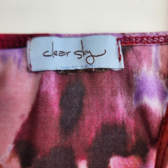 Clear Sky Multicolor Floral Adjustable Spagetti Strap Tank Top Stretch Size M - Picture 10 of 10